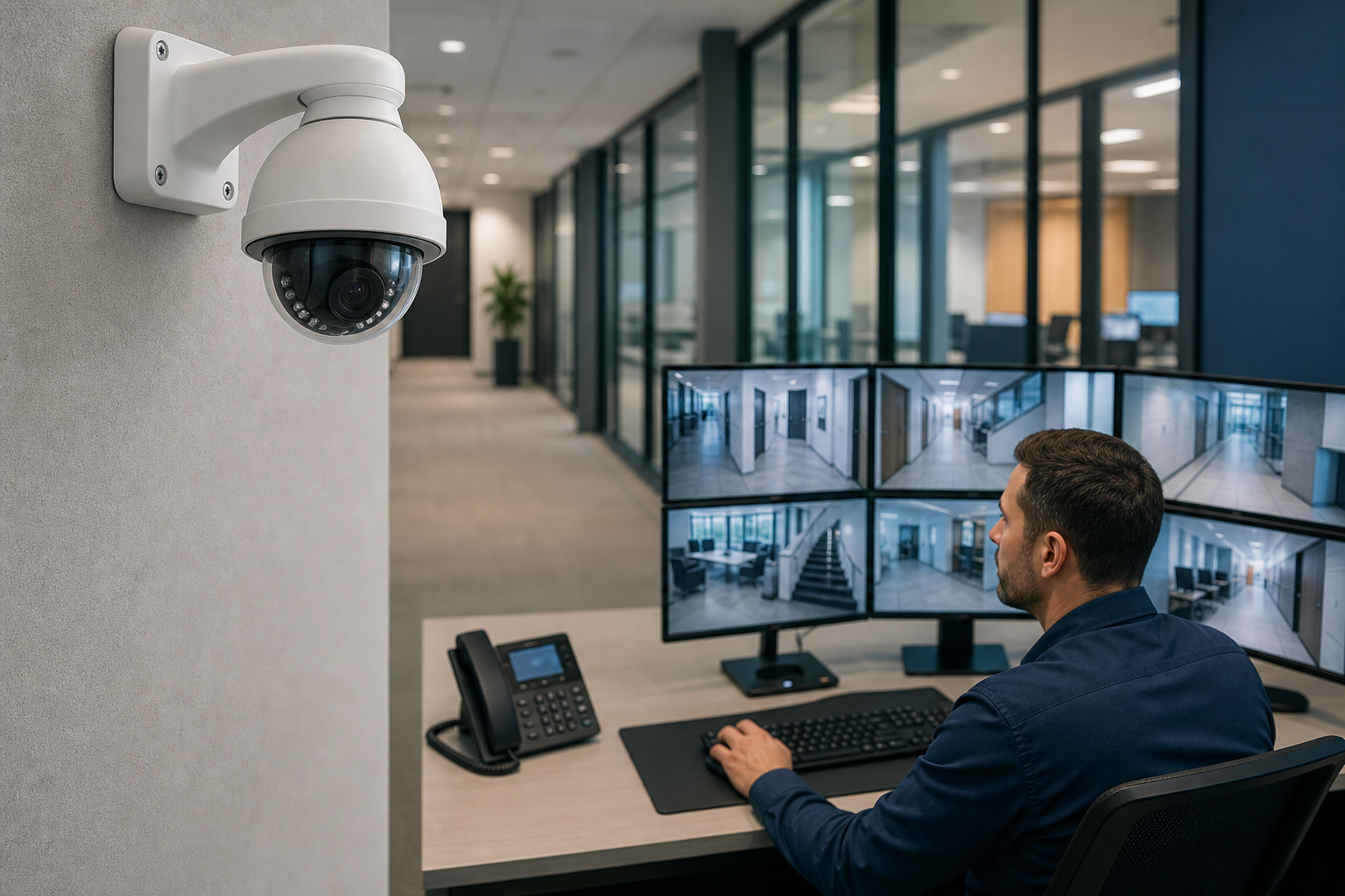Professional CCTV camera installation for office and commercial security
